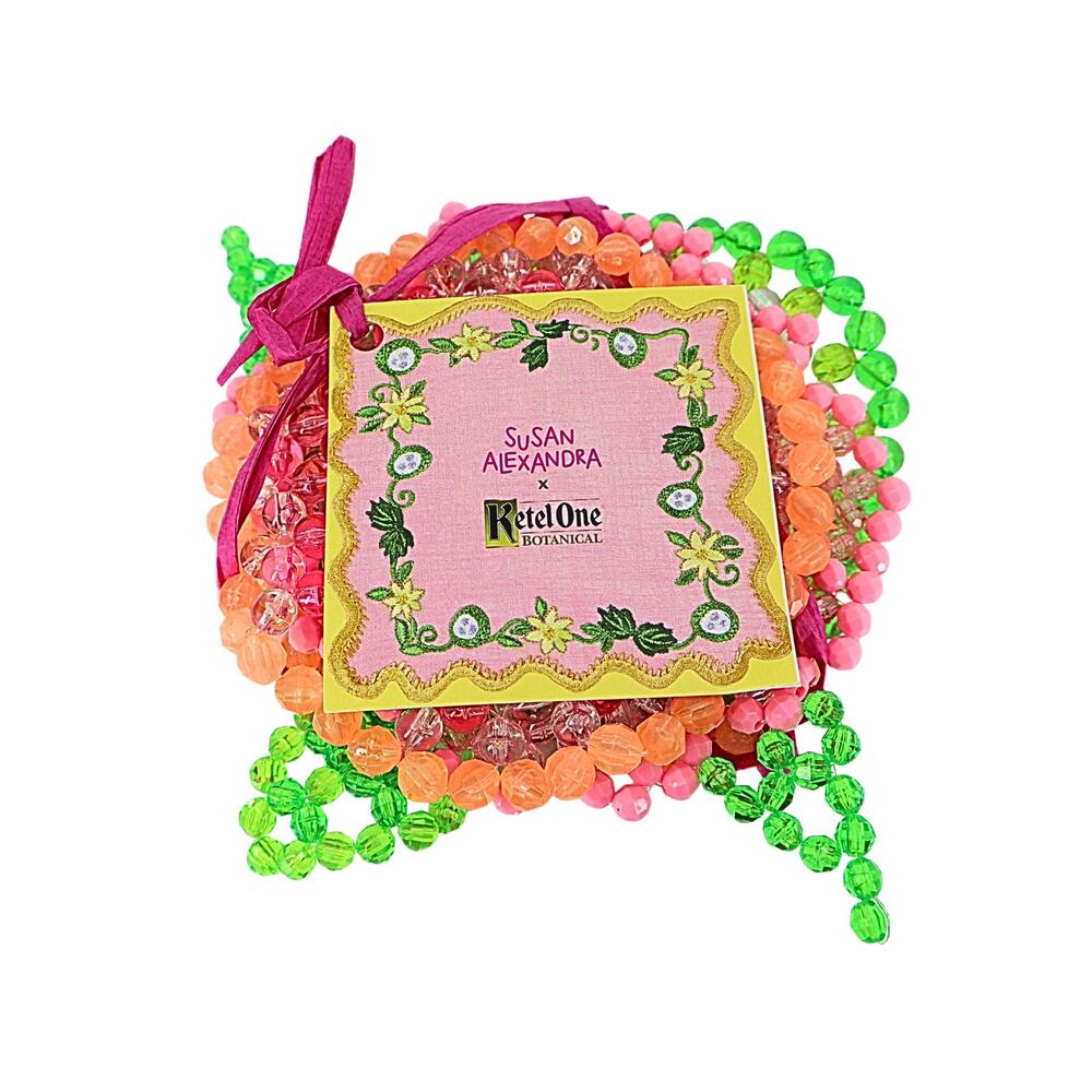 SUSAN ALEXANDRA Beady Botanical Coasters Set - 4 ct